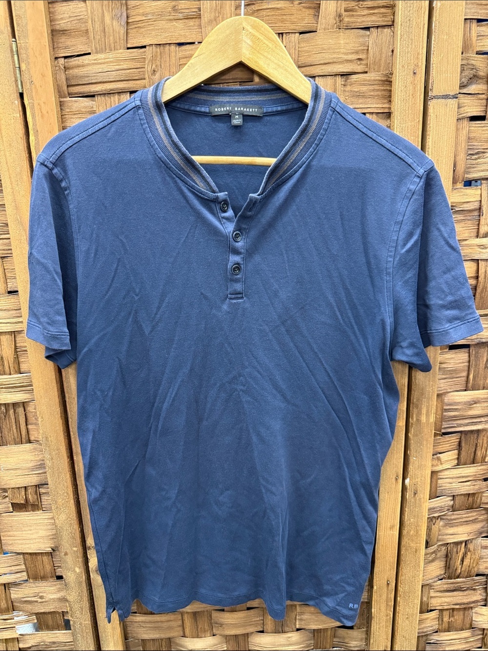 Robert Barakett Men's Navy Short-Sleeve Henley Shirt